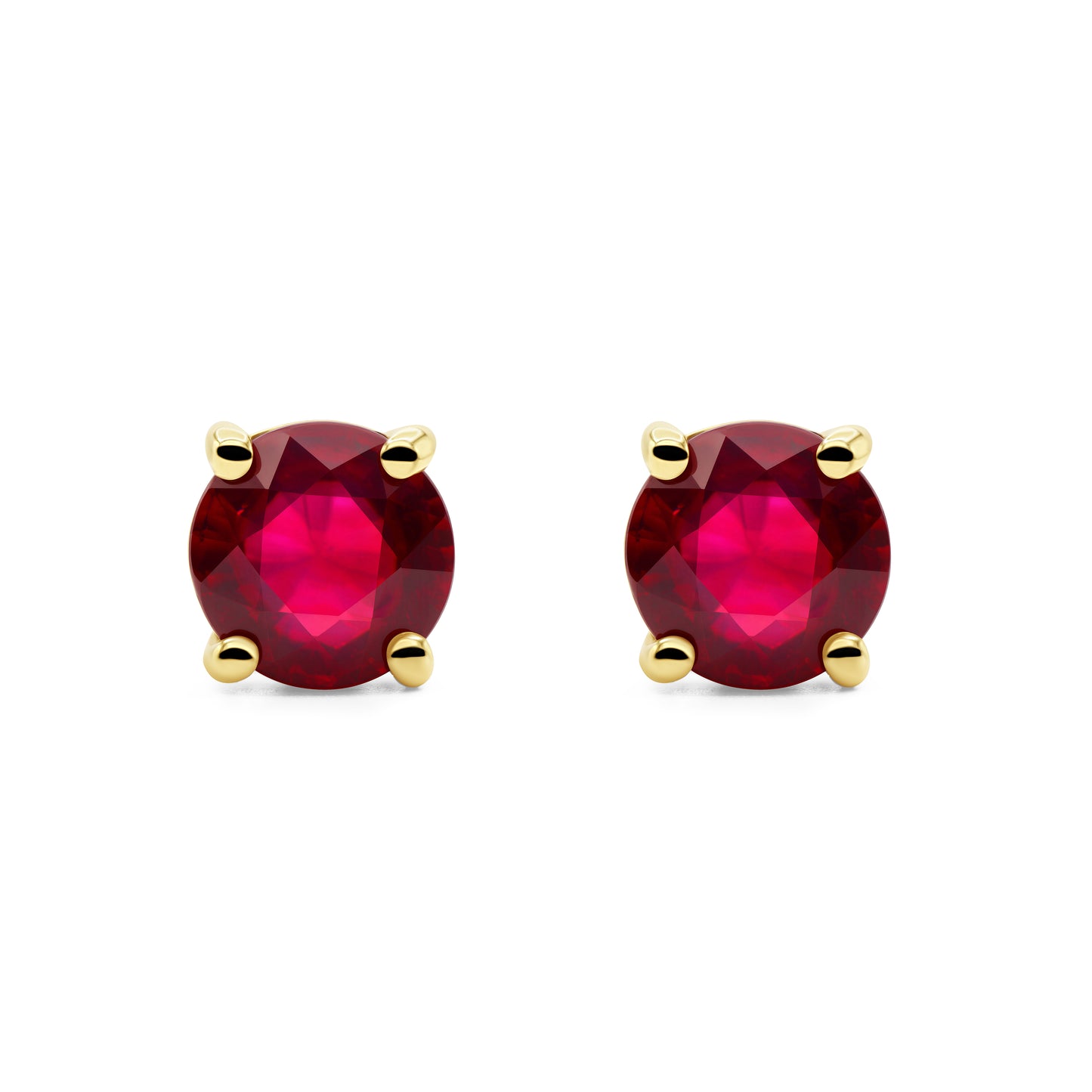Round Ruby Earrings