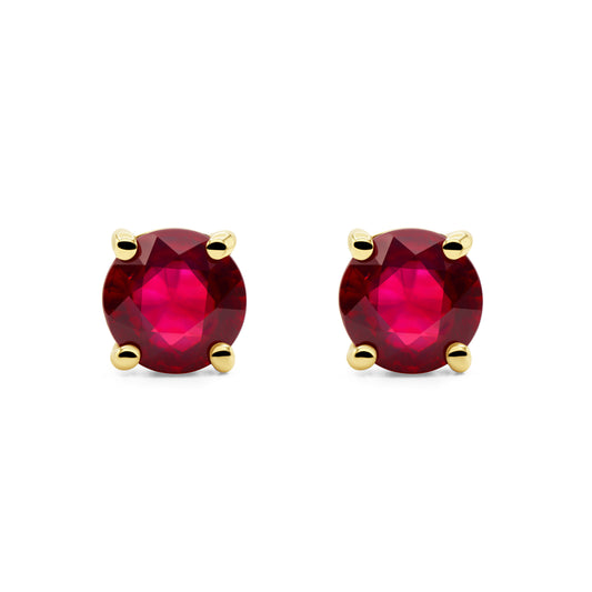 Round Ruby Earrings
