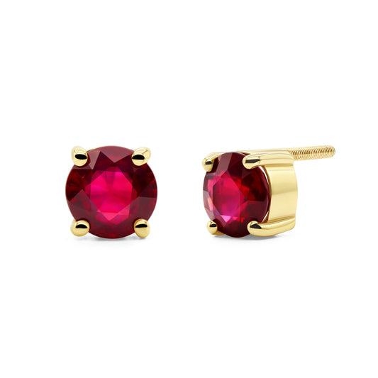 Round Ruby Earrings