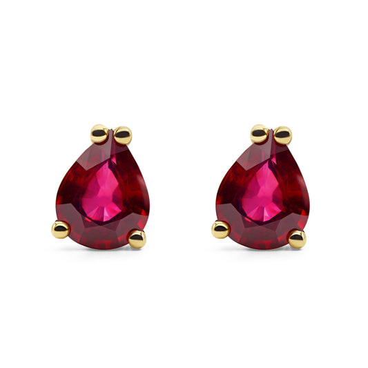 Pear Ruby Earrings