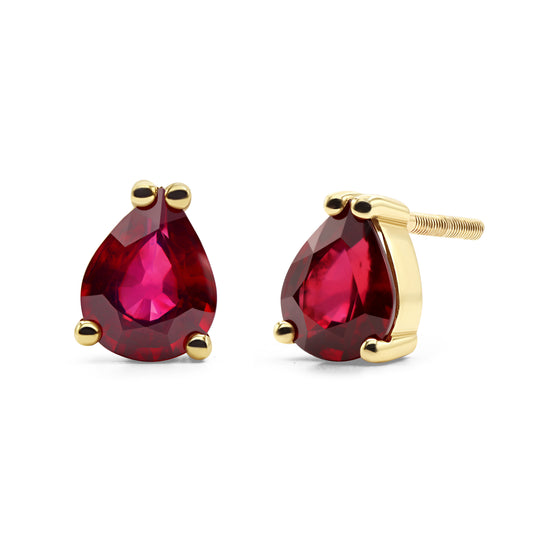 Pear Ruby Earrings