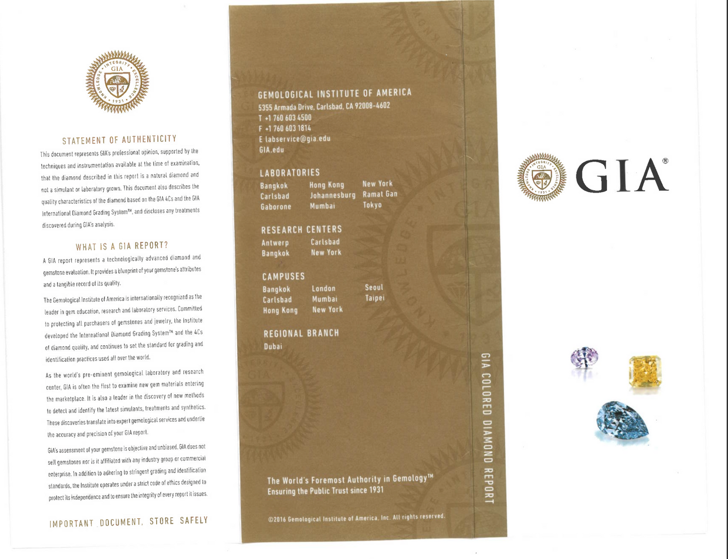 Lab Colored Diamond Gold Ring